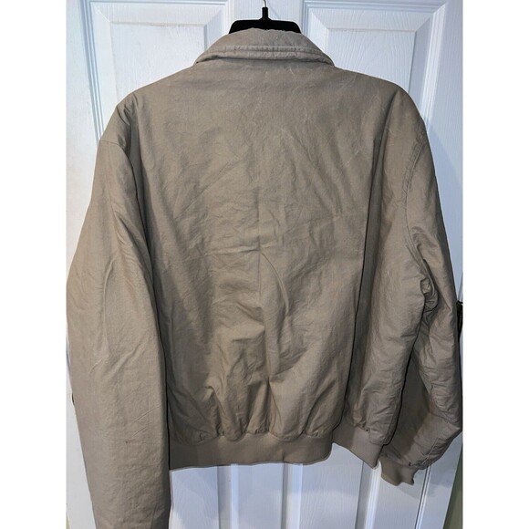 LL Bean Freeport Maine Insulated tan Bomber Jacket Mens Long XL Made in USA 90s - Picture 9 of 10